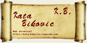 Kata Biković vizit kartica